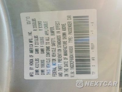 Zdjęcie 12 z 12 samochodu: 2013 HONDA ACCORD EXL VIN:1HGCR2F88DA146658 - miniatura