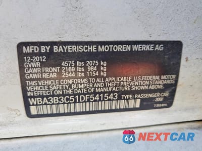Zdjęcie 12 z 12 samochodu: 2013 BMW 328 XI VIN:WBA3B3C51DF541543 - miniatura