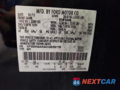 Zdjęcie 14 z 14 samochodu: 2013 FORD EXPLORER POLICE INTERCEPTOR VIN:1FM5K8AR4DGB59110 - miniatura