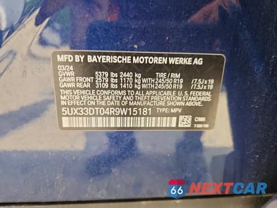 Zdjęcie 13 z 13 samochodu: 2024 BMW X4 XDRIVE30I VIN:5UX33DT04R9W15181 - miniatura
