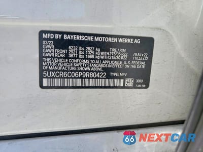 Zdjęcie 12 z 12 samochodu: 2023 BMW X5 XDRIVE40I VIN:5UXCR6C06P9R80422 - miniatura