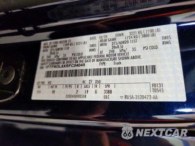 Zdjęcie 12 z 12 samochodu: 2024 FORD F150 XLT VIN:1FTFW3L8XRFC04049 - miniatura