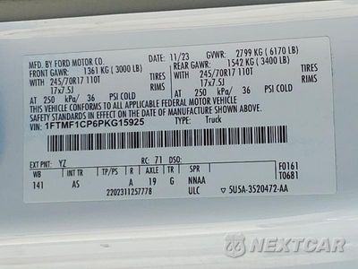 Zdjęcie 13 z 13 samochodu: 2023 FORD F150 XL VIN:1FTMF1CP6PKG15925 - miniatura