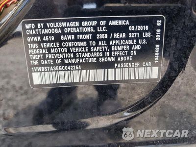 Zdjęcie 12 z 12 samochodu: 2016 VOLKSWAGEN PASSAT SE VIN:1VWBS7A35GC042254 - miniatura