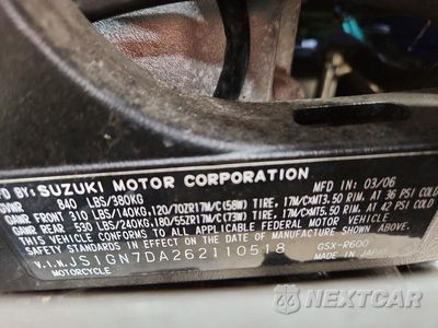 Zdjęcie 9 z 9 samochodu: 2006 SUZUKI GSX-R600 K6 VIN:JS1GN7DA262110518 - miniatura