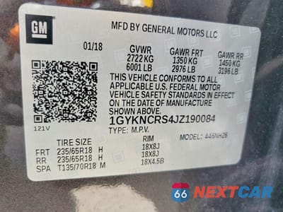 Zdjęcie 13 z 13 samochodu: 2018 CADILLAC XT5 LUXURY VIN:1GYKNCRS4JZ190084 - miniatura