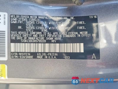Zdjęcie 14 z 14 samochodu: 2017 TOYOTA SIENNA LE VIN:5TDKZ3DC0HS799209 - miniatura