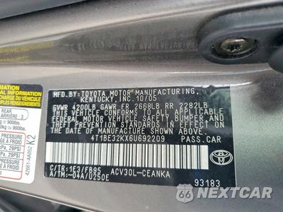 Zdjęcie 12 z 12 samochodu: 2006 TOYOTA CAMRY LE VIN:4T1BE32KX6U692209 - miniatura