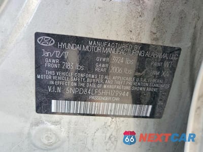 Zdjęcie 12 z 12 samochodu: 2017 HYUNDAI ELANTRA SE VIN:5NPD84LF5HH179944 - miniatura