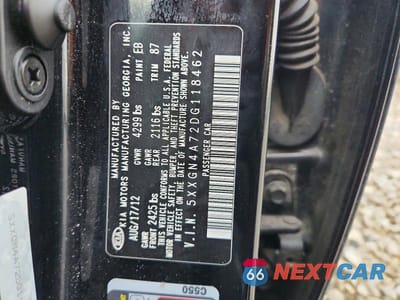 Zdjęcie 12 z 12 samochodu: 2013 KIA OPTIMA EX VIN:5XXGN4A72DG118462 - miniatura