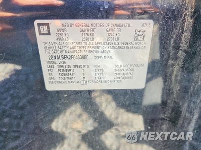 Zdjęcie 12 z 12 samochodu: 2015 CHEVROLET EQUINOX LT VIN:2GNALBEK2F6433960 - miniatura