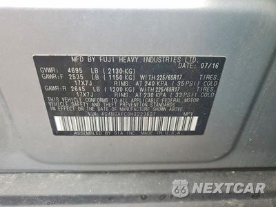 Zdjęcie 13 z 13 samochodu: 2017 SUBARU OUTBACK 2.5I PREMIUM VIN:4S4BSAFC0H3223607 - miniatura
