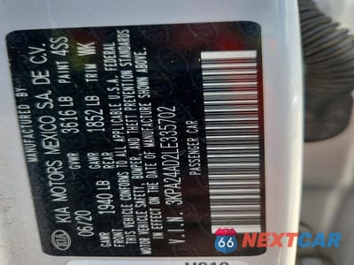 Zdjęcie 12 z 12 samochodu: 2020 KIA RIO S VIN:3KPA24AD2LE335702 - miniatura