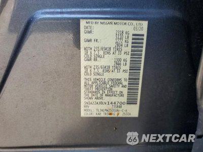 Zdjęcie 13 z 13 samochodu: 2020 NISSAN MURANO S VIN:5N1AZ2AJ0LN144700 - miniatura