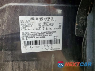 Zdjęcie 13 z 13 samochodu: 2016 FORD EDGE SE VIN:2FMPK3G91GBB83783 - miniatura