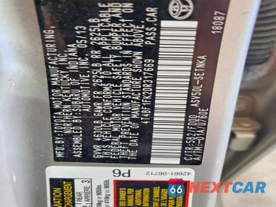 Zdjęcie 12 z 12 samochodu: 2013 TOYOTA CAMRY LE VIN:4T4BF1FK2DR317669 - miniatura