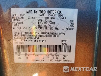 Zdjęcie 13 z 13 samochodu: 2009 FORD F150 SUPER CAB VIN:1FTPX14V19FB41241 - miniatura