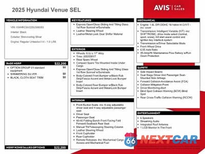 Zdjęcie 13 z 14 samochodu: 2025 HYUNDAI VENUE SEL VIN:KMHRC8A32SU386353 - miniatura