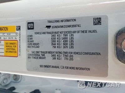 Zdjęcie 14 z 14 samochodu: 2022 CHEVROLET TAHOE K1500 LT VIN:1GNSKNKD1NR359741 - miniatura