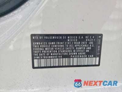 Zdjęcie 12 z 12 samochodu: 2021 VOLKSWAGEN JETTA S VIN:3VWC57BU4MM065196 - miniatura