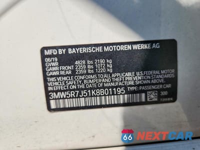 Zdjęcie 13 z 13 samochodu: 2019 BMW 330XI VIN:3MW5R7J51K8B01195 - miniatura
