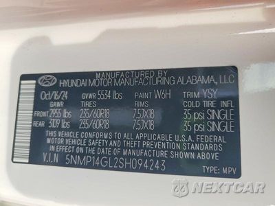 Zdjęcie 13 z 13 samochodu: 2025 HYUNDAI SANTA FE SE VIN:5NMP14GL2SH094243 - miniatura