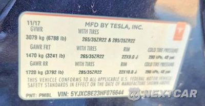 Zdjęcie 13 z 13 samochodu: 2017 TESLA MODEL X VIN:5YJXCBE23HF076644 - miniatura