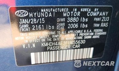 Zdjęcie 12 z 12 samochodu: 2015 HYUNDAI ELANTRA SE VIN:KMHDH4AE3FU455630 - miniatura