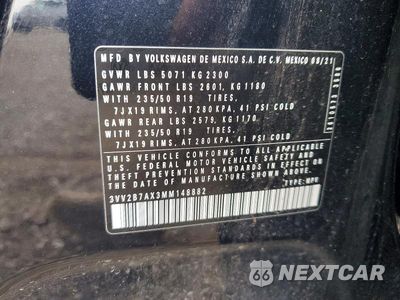 Zdjęcie 12 z 12 samochodu: 2021 VOLKSWAGEN TIGUAN SE VIN:3VV2B7AX3MM148882 - miniatura