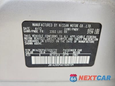 Zdjęcie 12 z 12 samochodu: 2012 NISSAN LEAF SV VIN:JN1AZ0CP6CT020729 - miniatura