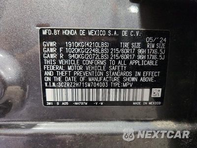 Zdjęcie 12 z 12 samochodu: 2025 HONDA HR-V EXL VIN:3CZRZ2H71SM704003 - miniatura