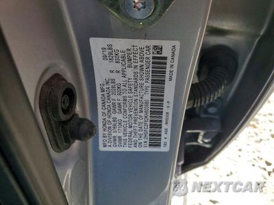 Zdjęcie 12 z 12 samochodu: 2019 HONDA CIVIC SPORT VIN:2HGFC2F82KH603980 - miniatura