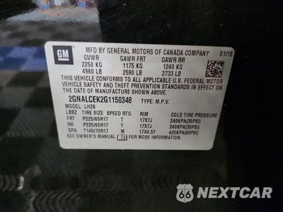 Zdjęcie 13 z 13 samochodu: 2016 CHEVROLET EQUINOX LT VIN:2GNALCEK2G1150348 - miniatura
