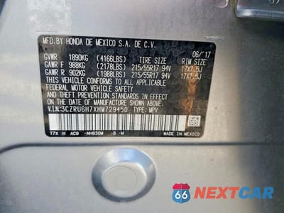 Zdjęcie 13 z 13 samochodu: 2017 HONDA HR-V EXL VIN:3CZRU6H7XHM729450 - miniatura