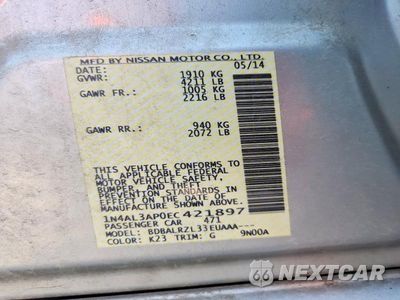 Zdjęcie 12 z 12 samochodu: 2014 NISSAN ALTIMA 2.5 VIN:1N4AL3AP0EC421897 - miniatura