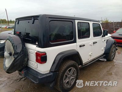 Trzecie zdjęcie samochodu z tyłu: 2018 JEEP WRANGLER UNLIMITED SPORT VIN:1C4HJXDG2JW176983 - miniatura