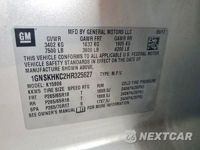 Zdjęcie 13 z 13 samochodu: 2017 CHEVROLET SUBURBAN K1500 LT VIN:1GNSKHKC2HR325627 - miniatura