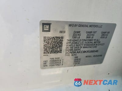 Zdjęcie 13 z 13 samochodu: 2019 CHEVROLET TAHOE K1500 LS VIN:1GNSKAKC8KR166045 - miniatura