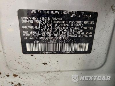 Zdjęcie 13 z 13 samochodu: 2015 SUBARU FORESTER 2.5I PREMIUM VIN:JF2SJADC1FH492646 - miniatura