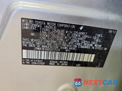 Zdjęcie 13 z 13 samochodu: 2013 TOYOTA RAV4 LE VIN:JTMBFREV6D5012534 - miniatura