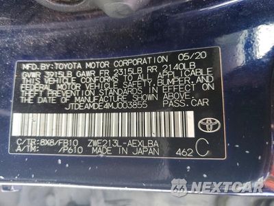 Zdjęcie 12 z 12 samochodu: 2021 TOYOTA COROLLA LE VIN:JTDEAMDE4MJ003855 - miniatura