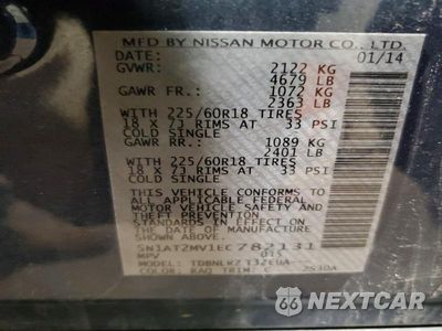 Zdjęcie 14 z 14 samochodu: 2014 NISSAN ROGUE SL VIN:5N1AT2MV1EC782131 - miniatura
