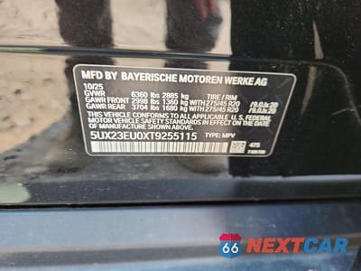 Zdjęcie 12 z 12 samochodu: 2026 BMW X5 XDRIVE40I VIN:5UX23EU0XT9255115 - miniatura