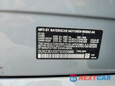 Zdjęcie 13 z 13 samochodu: 2026 BMW X5 XDRIVE40I VIN:5UX23EU0XT9355988 - miniatura