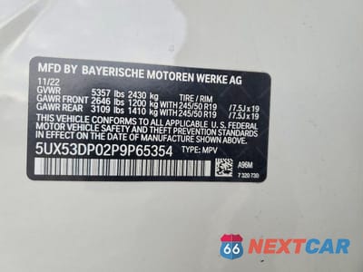 Zdjęcie 13 z 13 samochodu: 2023 BMW X3 XDRIVE30I VIN:5UX53DP02P9P65354 - miniatura