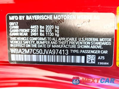 Zdjęcie 12 z 12 samochodu: 2018 BMW 230I VIN:WBA2M7C50JVA97413 - miniatura