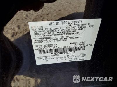Zdjęcie 14 z 14 samochodu: 2013 FORD FLEX SEL VIN:2FMGK5C87DBD27356 - miniatura