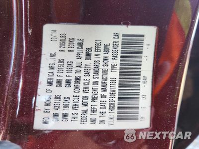 Zdjęcie 13 z 13 samochodu: 2014 HONDA ACCORD EXL VIN:1HGCR2F80EA177565 - miniatura