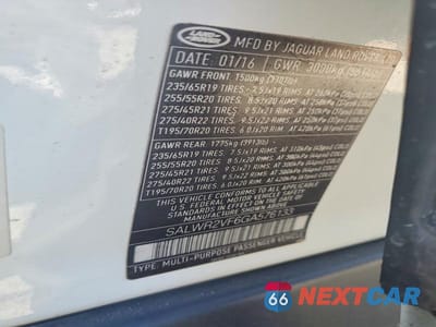 Zdjęcie 13 z 13 samochodu: 2016 LAND ROVER RANGE ROVER SPORT HSE VIN:SALWR2VF6GA576133 - miniatura
