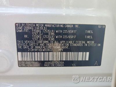 Zdjęcie 13 z 13 samochodu: 2020 TOYOTA RAV4 LE VIN:2T3H1RFV0LW059637 - miniatura